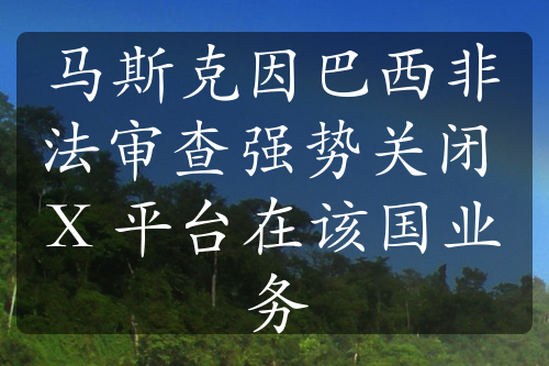 马斯克因巴西非法审查强势关闭 X 平台在该国业务