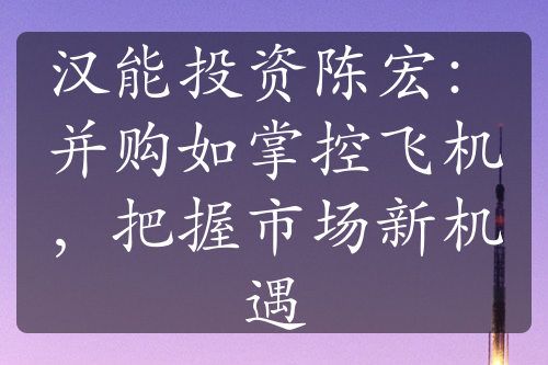 汉能投资陈宏：并购如掌控飞机，把握市场新机遇