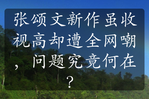 张颂文新作虽收视高却遭全网嘲，问题究竟何在？