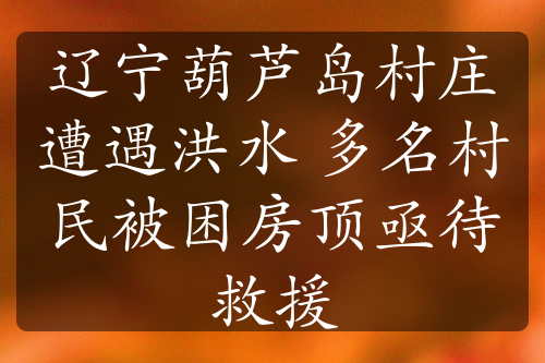 辽宁葫芦岛村庄遭遇洪水 多名村民被困房顶亟待救援