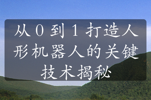 从 0 到 1 打造人形机器人的关键技术揭秘