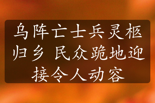 乌阵亡士兵灵柩归乡 民众跪地迎接令人动容