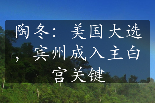 陶冬：美国大选，宾州成入主白宫关键