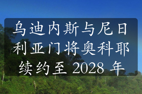 乌迪内斯与尼日利亚门将奥科耶续约至 2028 年