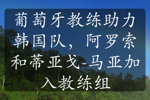 葡萄牙教练助力韩国队，阿罗索和蒂亚戈-马亚加入教练组