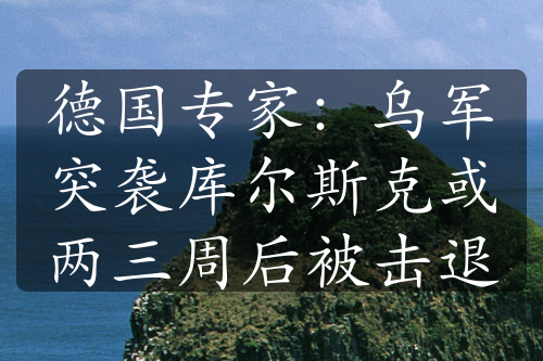 德国专家：乌军突袭库尔斯克或两三周后被击退