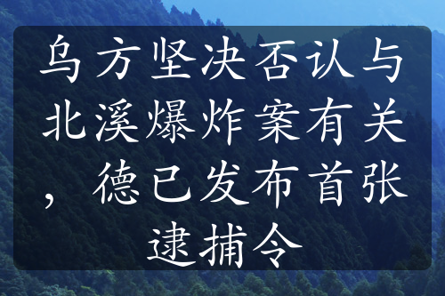 乌方坚决否认与北溪爆炸案有关，德已发布首张逮捕令