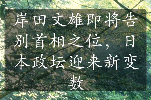 岸田文雄即将告别首相之位，日本政坛迎来新变数